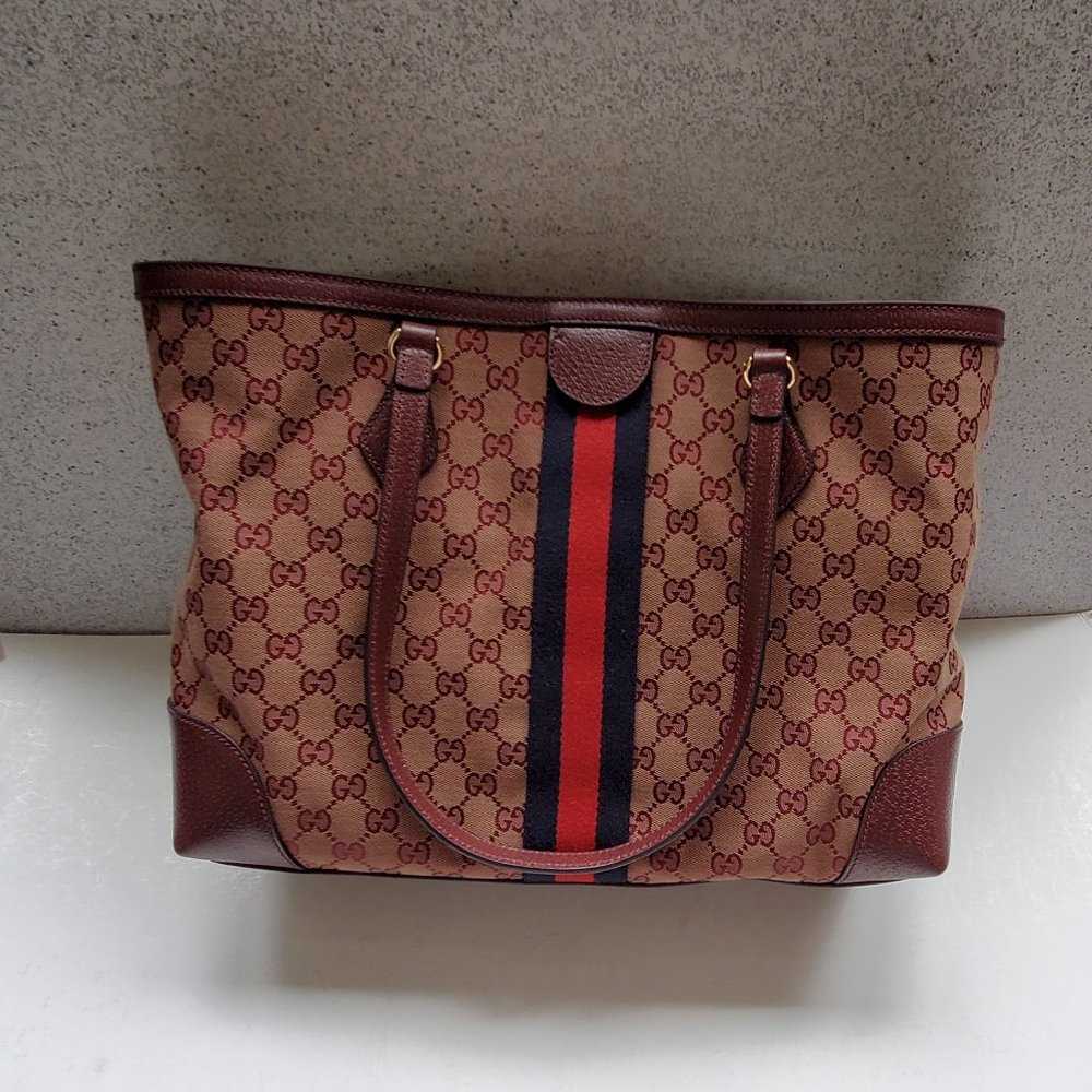 NWT Gucci Ophidia GG canvas web medium tote bag - Picture 7 of 15